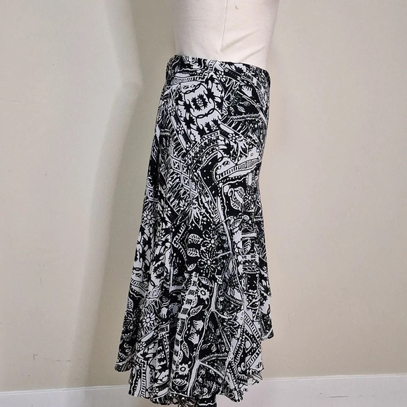 Chaps Ralph Lauren floral layered ruffle midi skirt  SZ M - Picture 3 of 5